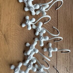 White Hot and Cold Shower Curtain  Hooks